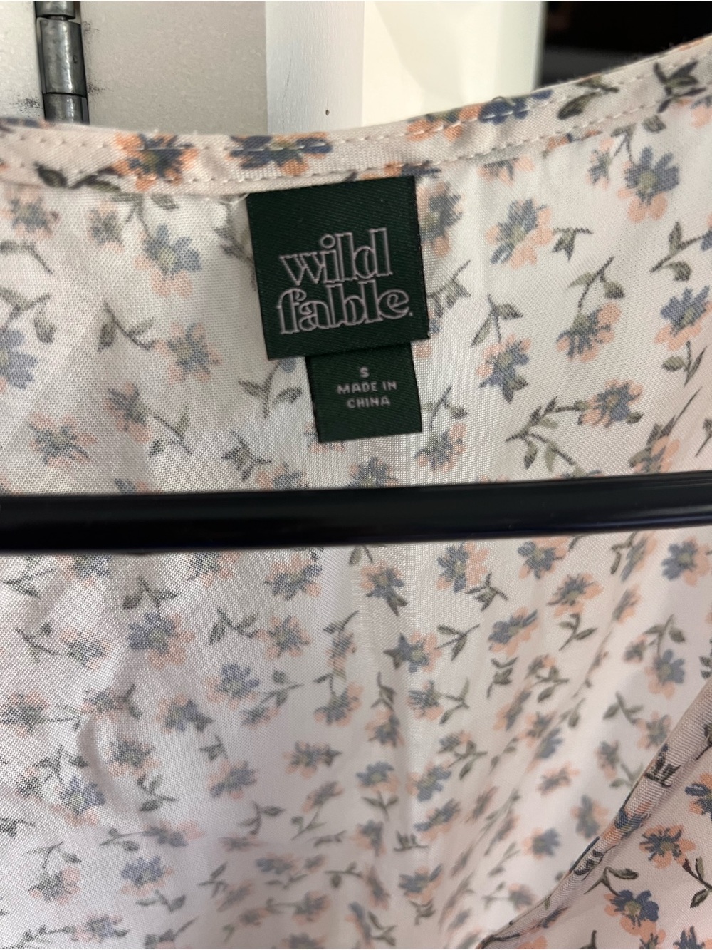 wild fable Cream Mini Dress with Blue Floral Print - Picture 2 of 3